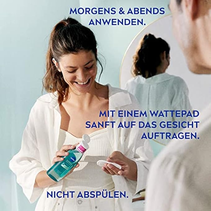 Nivea DERMA SKIN CLEAR FACE TONIC (200 ML), MOISTURIZING TONER FOR VISIBLE IMPROVEMENT OF SKIN APPEARANCE, FACE TONIC WITH SALICYLIC ACID AND NIACINAMIDE - Image 3